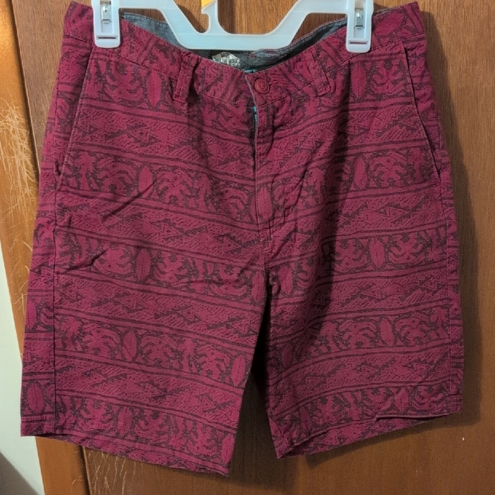 Vans Maroon Patterned Casual Shorts